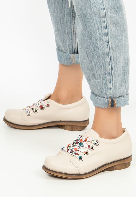 Pantofi casual Bej dama cu talpa joasa Glendale