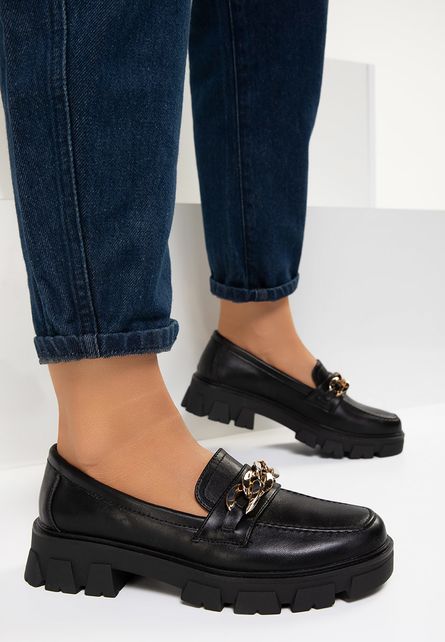 Pantofi de dama stil casual Leya Negri cu talpa inalta pentru tinute de zi