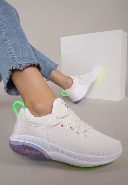 Sneakers trendy moderni online de femei Bonnie Albi pentru lucru sau sala