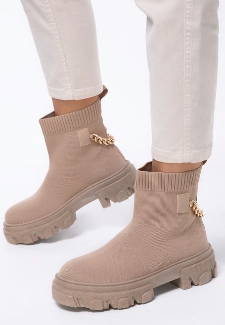 Sneakers de dama stil ghete sport inalte fara siret High-Top Clairo Kaki