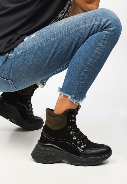 Sneakers de iarna sport in stil ghete inalte High-Top Jessica Verzi de oras