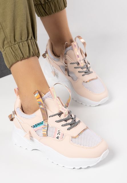 Sneakers inalti trendy de vara Lubia Roz de fete cu un design modern