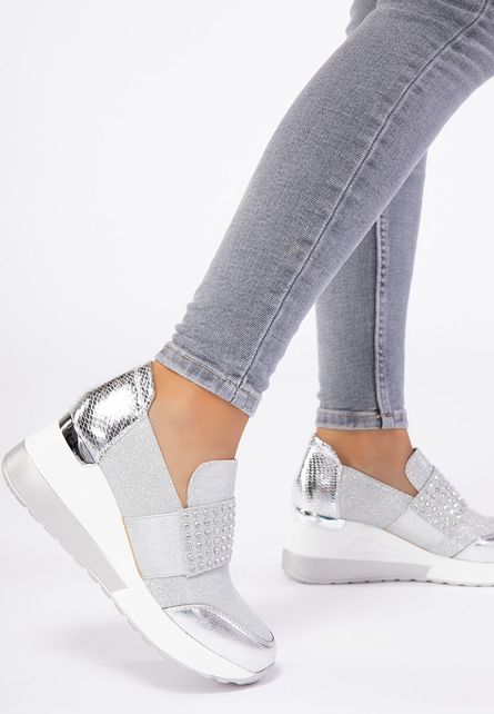 Sneakers cu platforma Caroline Argintii de dama online