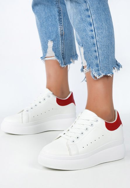 Sneakers casual de dama cu platforma Genesa Rosii pentru plimbari in oras