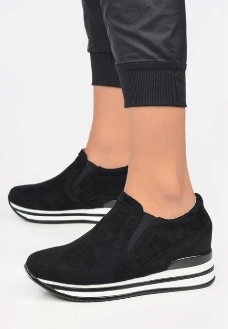 Sneakers sport de femei model cu platforma Nesia Negri comozi