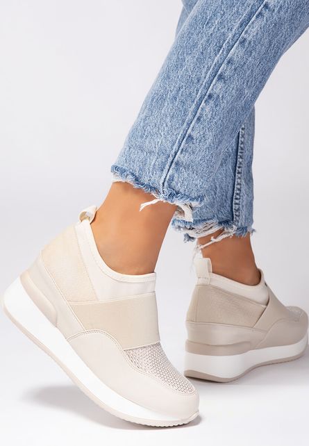 Sneakers cu platforma Vibes Bej de dama online