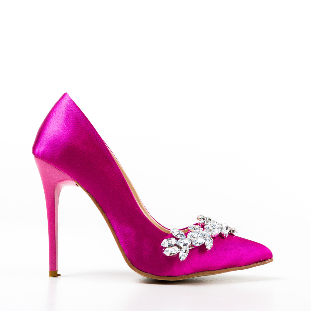 Pantofi dama fucsia cu toc Chantel online